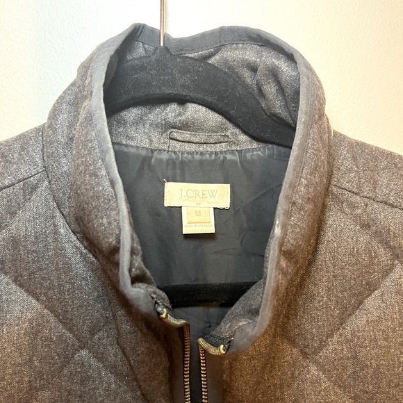 J Crew Gray Quilted  Down Vest - Picture 2 of 3
